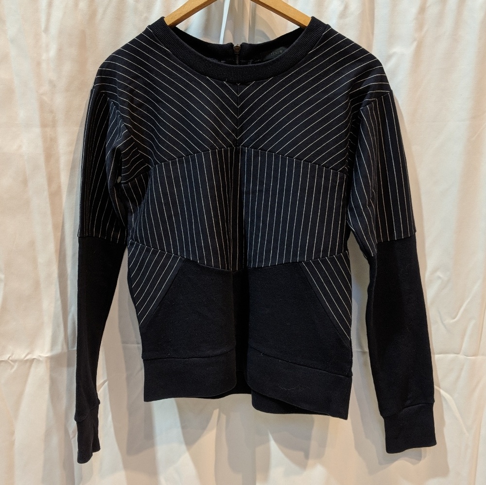 Striped sweater with back zipper detail